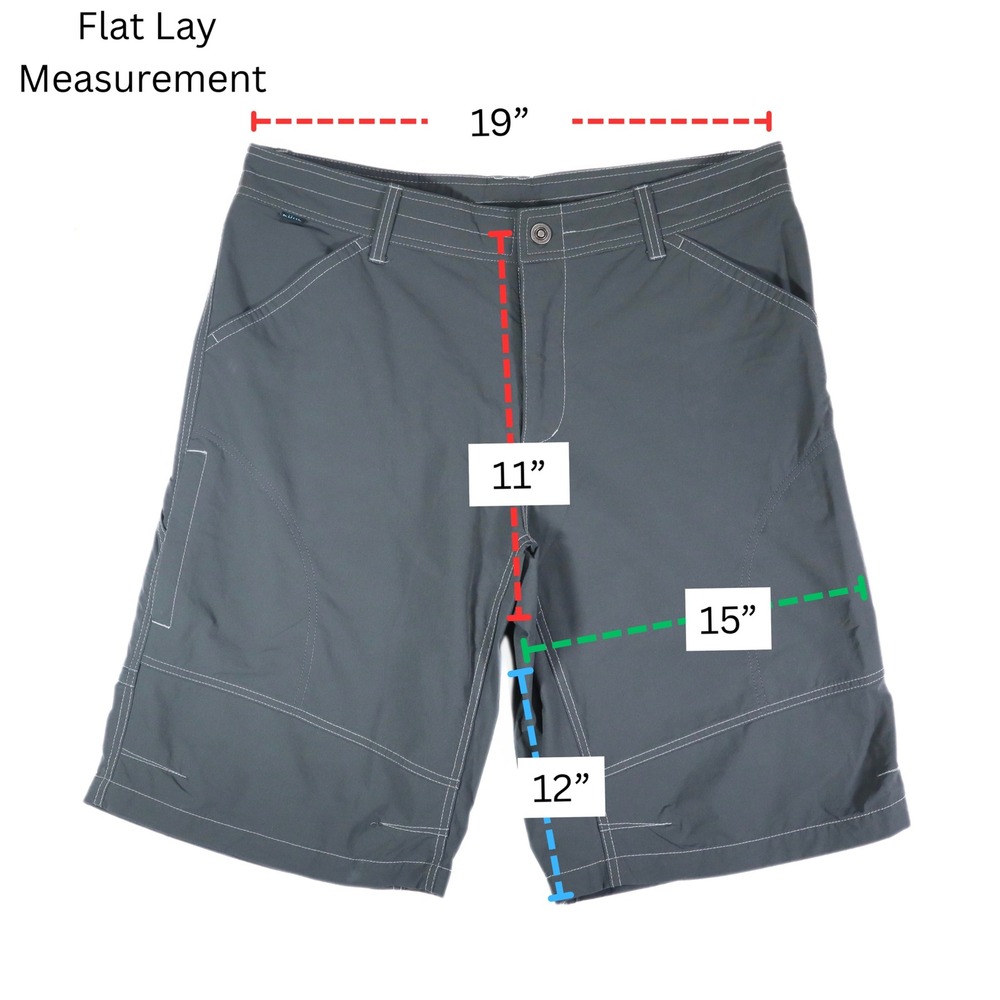 KUHL Renegade Cargo Shorts Mens 38 Gray Hiking Outdoor Casual Summer Duralux - Picture 11 of 11